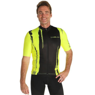 Maillot corto NALINI Seoul 1988 en negro y amarillo neón, ideal para ciclistas