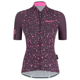 Maillot corto lila para mujer de Santini: comodidad y estilo en cada pedaleo
