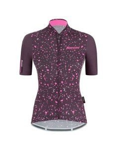 Maillot corto lila para mujer de Santini: comodidad y estilo en cada pedaleo