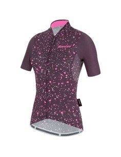 Maillot corto lila para mujer de Santini: comodidad y estilo en cada pedaleo 2