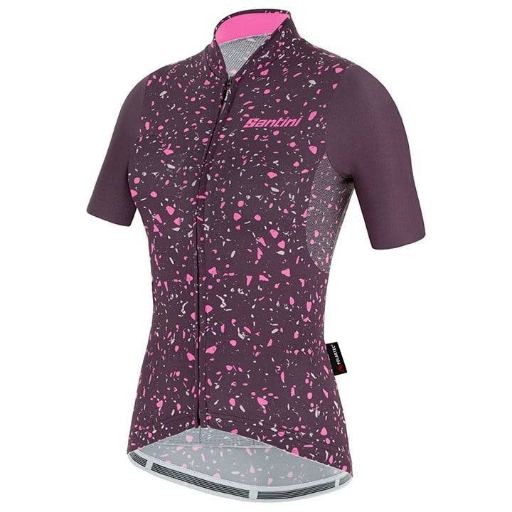 Maillot corto lila para mujer de Santini: comodidad y estilo en cada pedaleo