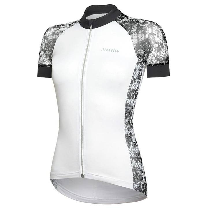 Maillot corto para mujer RH+ Elite en negro y blanco, comodidad y estilo en cada pedalada