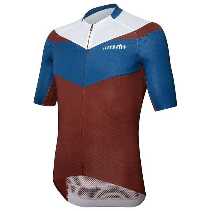 Maillot corto Team rojo, azul y blanco de RH+ para ciclistas cómodos y frescos