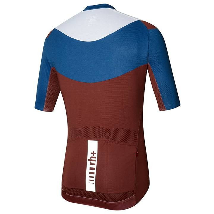 Maillot corto Team rojo, azul y blanco de RH+ para ciclistas cómodos y frescos