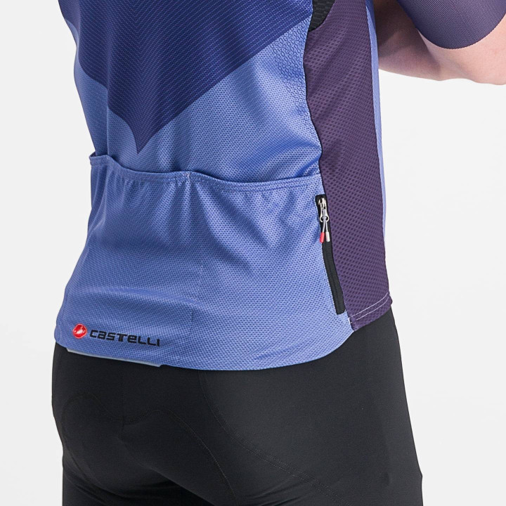 Maillot corto lila Endurance Pro 2 de CASTELLI para ciclistas que buscan confort y estilo