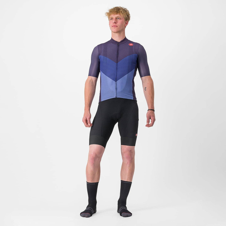 Maillot corto lila Endurance Pro 2 de CASTELLI para ciclistas que buscan confort y estilo