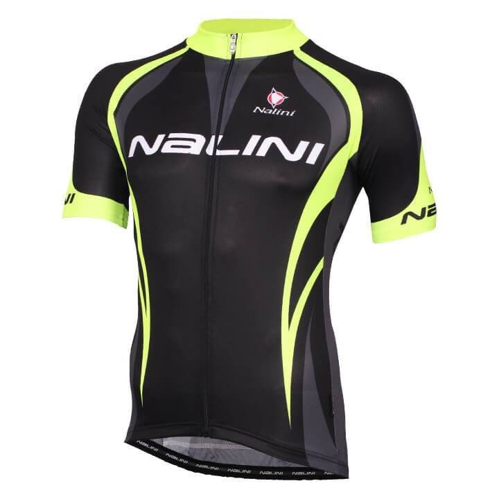 Maillot NALINI Predazzo negro y amarillo neón para ciclismo cómodo y fresco