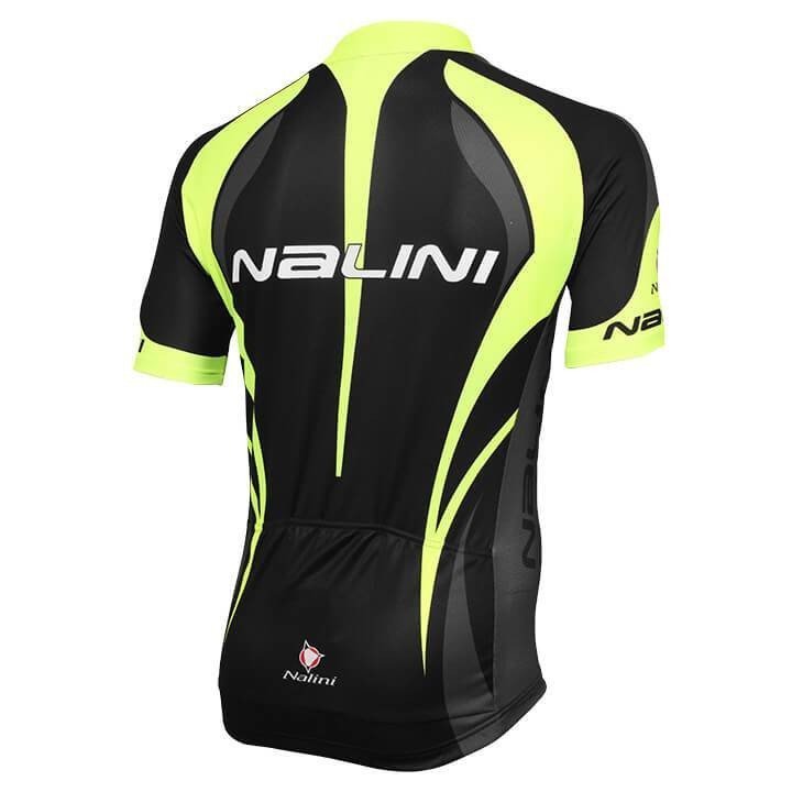 Maillot NALINI Predazzo negro y amarillo neón para ciclismo cómodo y fresco