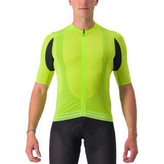Maillot corto verde neón CASTELLI: ligereza y frescura para tus rutas en bici