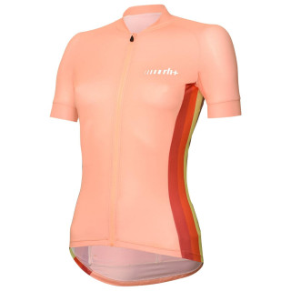 Maillot de ciclismo corto para mujer RH+ Rainbow Coral, estilo y comodidad en cada pedaleo