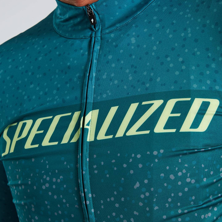 Maillot corto azul RBX de SPECIALIZED, ideal para ciclistas cómodos y frescos