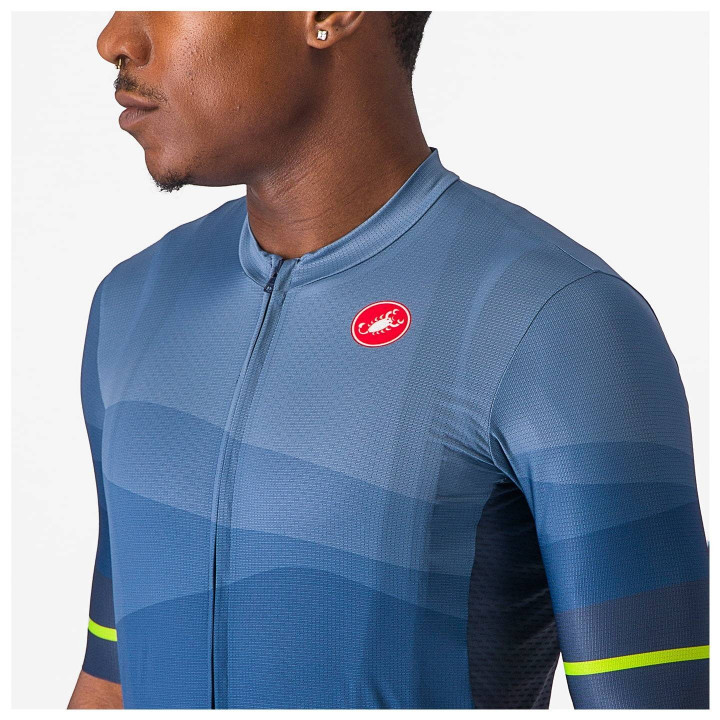 Maillot corto Orizzonte azul de CASTELLI: comodidad y estilo para ciclistas