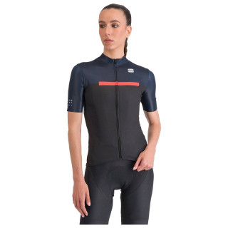 Maillot corto para mujer Pista en negro y azul de SPORTFUL, perfecto para pedalear cómoda y fresca