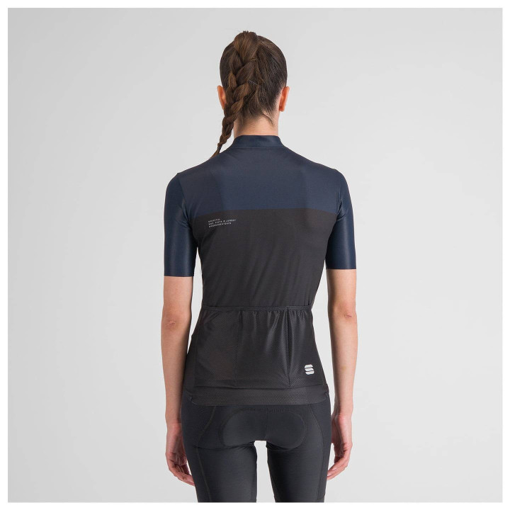 Maillot de ciclismo corto para mujer SPORTFUL Pista en negro y azul, ideal para cualquier ruta