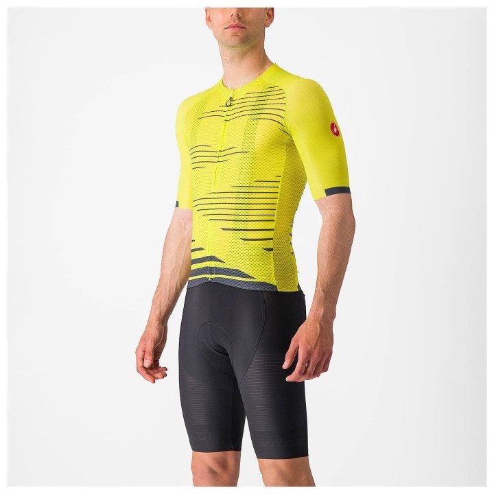 Camiseta de Ciclismo Castelli Climber's 4.0 Verde Neón: Frescura y Comodidad en Montaña