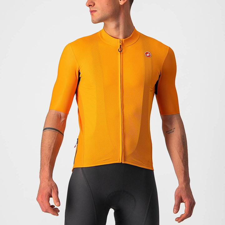 Maillot corto Endurance Elite naranja de CASTELLI, comodidad y frescura para tus rutas