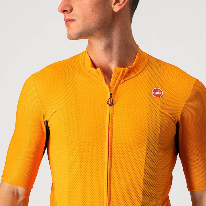 Maillot corto Endurance Elite naranja de CASTELLI, comodidad y frescura para tus rutas