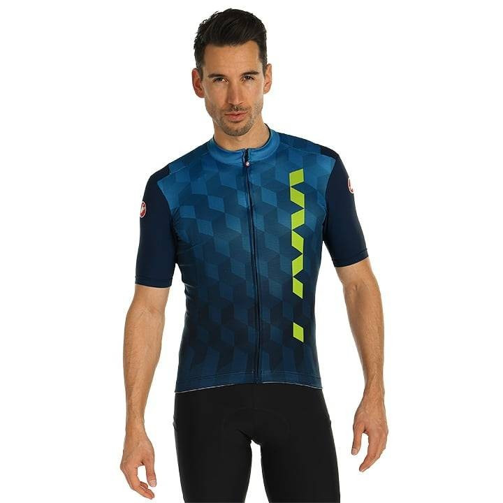 Maillot corto Castelli Fuori Unlimited azul, ideal para ciclistas que buscan confort y estilo