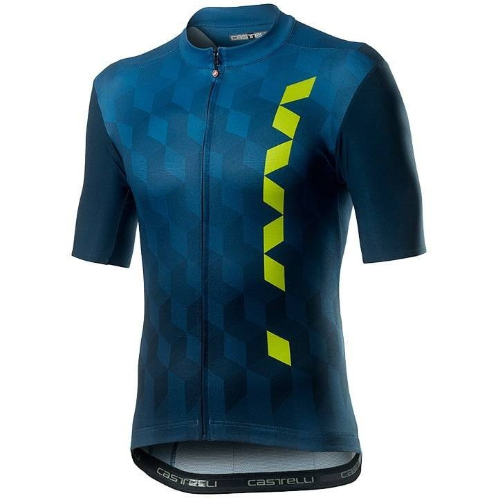 Maillot corto Castelli Fuori Unlimited azul, ideal para ciclistas que buscan confort y estilo