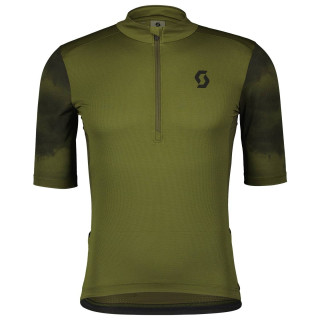 Maillot corto SCOTT Gravel 10 en negro y oliva, ideal para tus aventuras en bicicleta