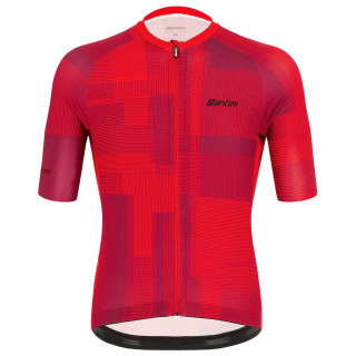 Maillot corto SANTINI Karma Kinetic rojo: comodidad y estilo para ciclistas