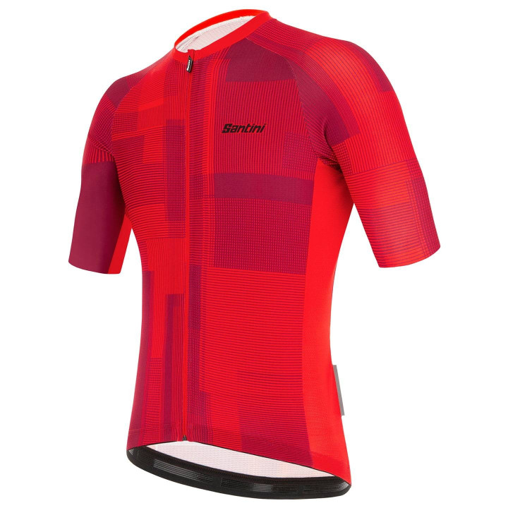 Maillot corto SANTINI Karma Kinetic rojo: comodidad y estilo para ciclistas