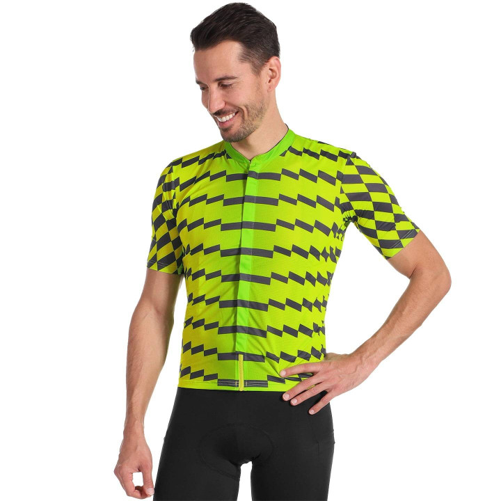 Maillot corto CASTELLI Unlimited Sterrato en verde neón y gris para ciclistas con estilo