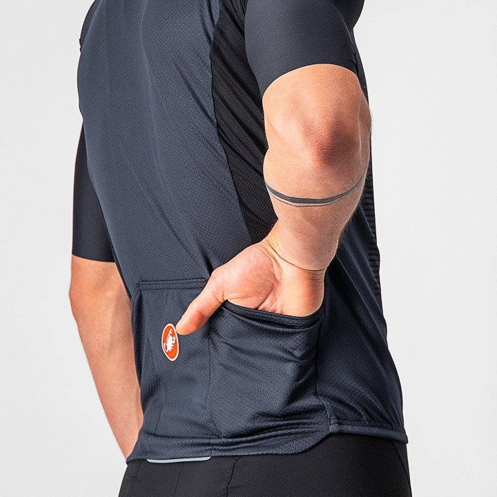 Maillot Bagarre negro-gris de CASTELLI: comodidad y estilo para tus rutas