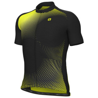 Maillot de ciclismo corto ALÉ en negro y verde neón, comodidad y estilo para tus rutas