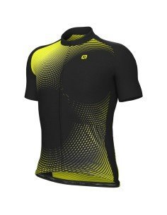 Maillot de ciclismo corto ALÉ en negro y verde neón, comodidad y estilo para tus rutas