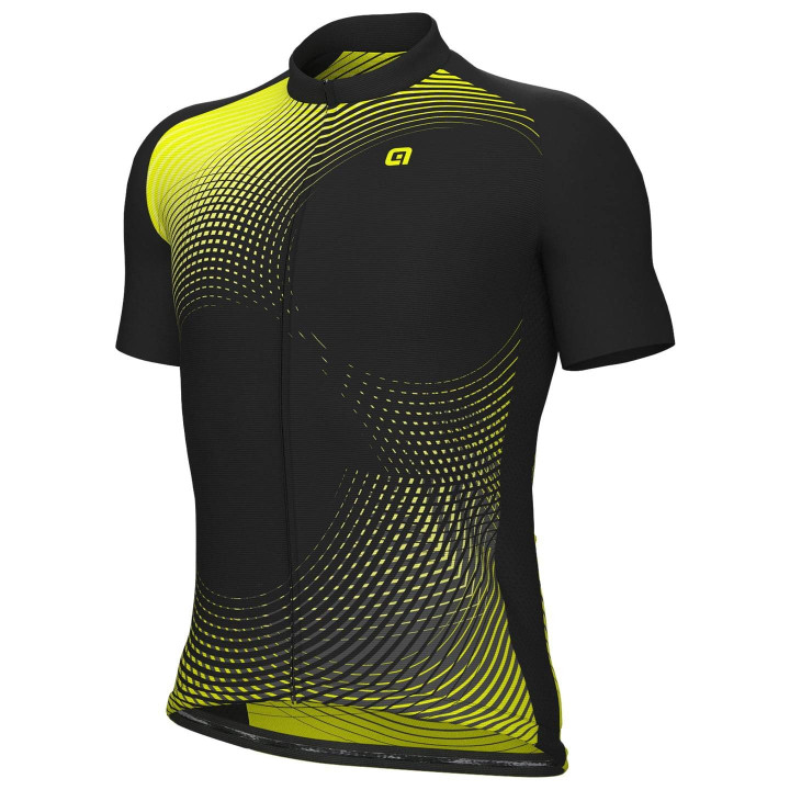 Maillot de ciclismo corto ALÉ en negro y verde neón, comodidad y estilo para tus rutas