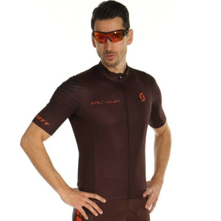 Maillot SCOTT RC Team 10 naranja y marrón: comodidad y frescura para tus rutas en bici