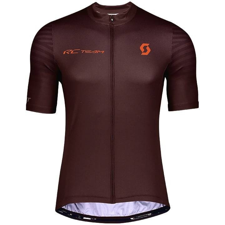 Maillot SCOTT RC Team 10 naranja y marrón: comodidad y frescura para tus rutas en bici