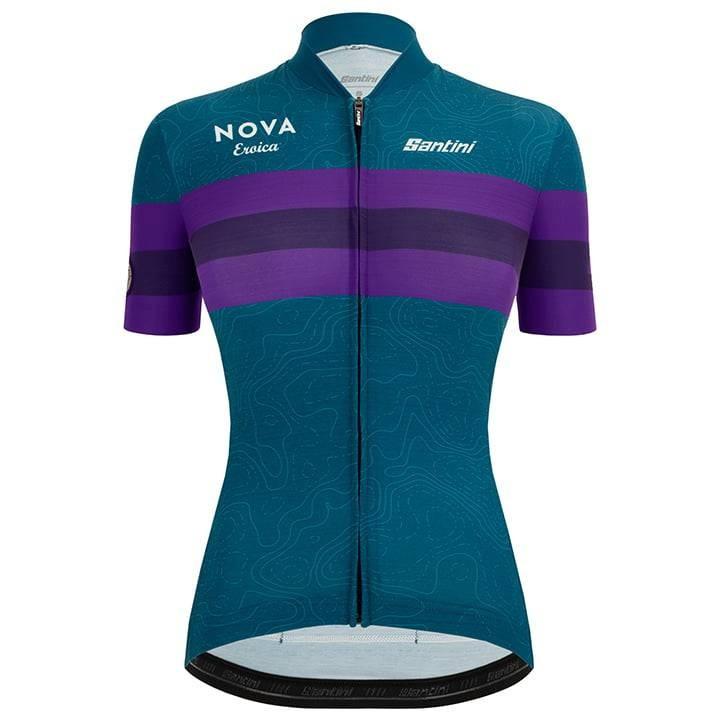 Maillot de ciclismo corto para mujer SANTINI Nova Eroica en lila y verde