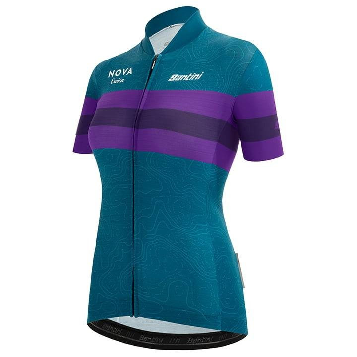 Maillot de ciclismo corto para mujer SANTINI Nova Eroica en lila y verde