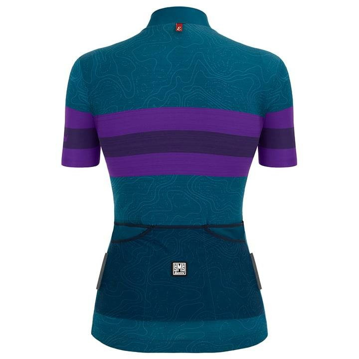 Maillot de ciclismo corto para mujer SANTINI Nova Eroica en lila y verde