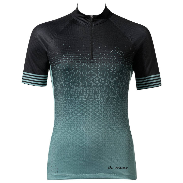 Maillot de ciclismo corto para mujer VAUDE en verde y negro, comodidad y estilo en cada pedaleada