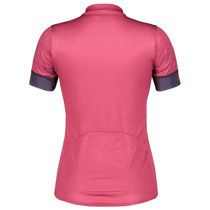 Maillot corto mujer SCOTT Endurance 20 en lila y fucsia, ideal para ciclistas
