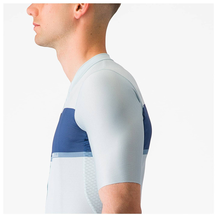 Maillot corto Castelli Tradizione azul claro: comodidad y estilo para tus rutas en bici
