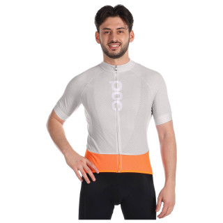 Maillot mangas cortas Essential Road Logo naranja - gris POC
