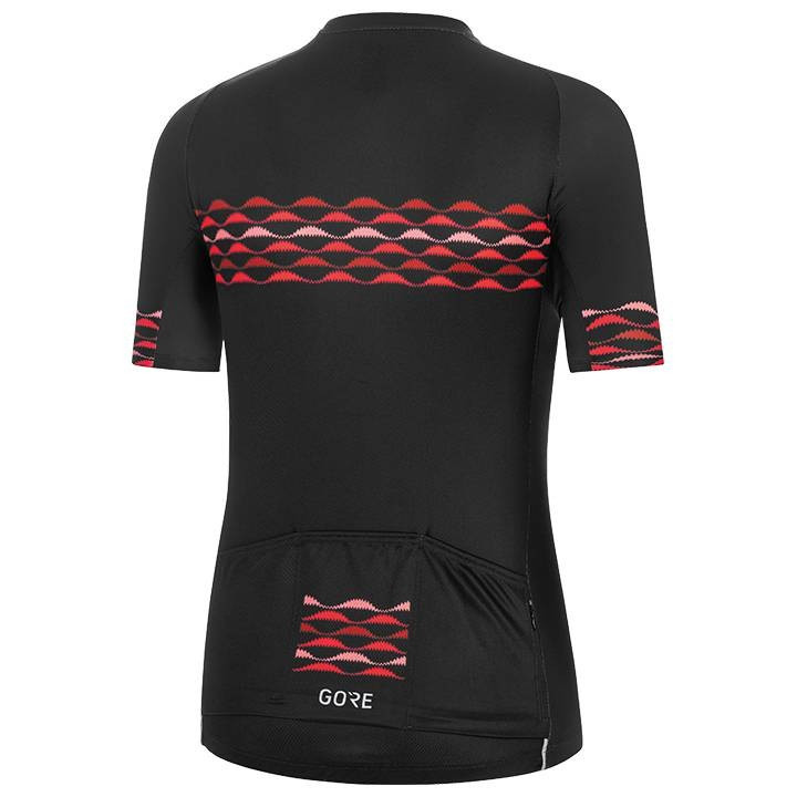 Maillot corto mujer Skyline fucsia y negro para ciclismo cómodo y estiloso
