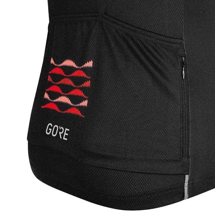 Maillot corto mujer Skyline fucsia y negro para ciclismo cómodo y estiloso