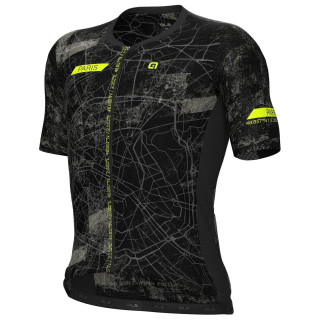 Maillot corto negro Town Paris de ALÉ: estilo y frescura para ciclistas urbanos