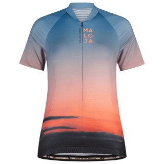 Maillot de ciclismo corto para mujer RondaM de MALOJA en rojo y azul, cómodo y fresco para tus rutas