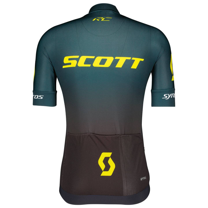 Maillot corto SCOTT RC Pro World Cup Edt. amarillo y negro, ideal para ciclistas activos