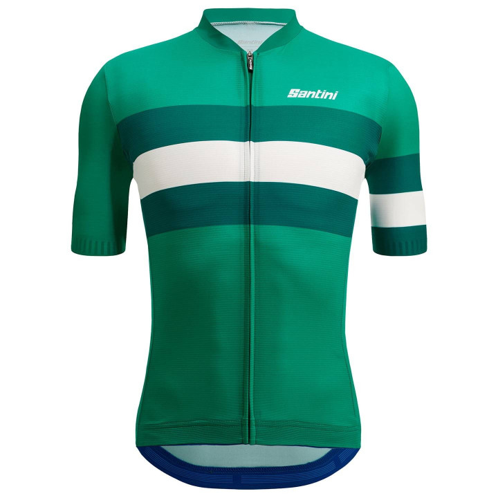 Maillot corto SANTINI Eco Sleek Bengal verde y blanco, comodidad y estilo para ciclistas