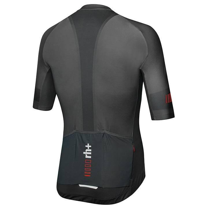 Maillot corto RH+ Speed en rojo, negro y gris: comodidad y estilo para tus rutas en bici
