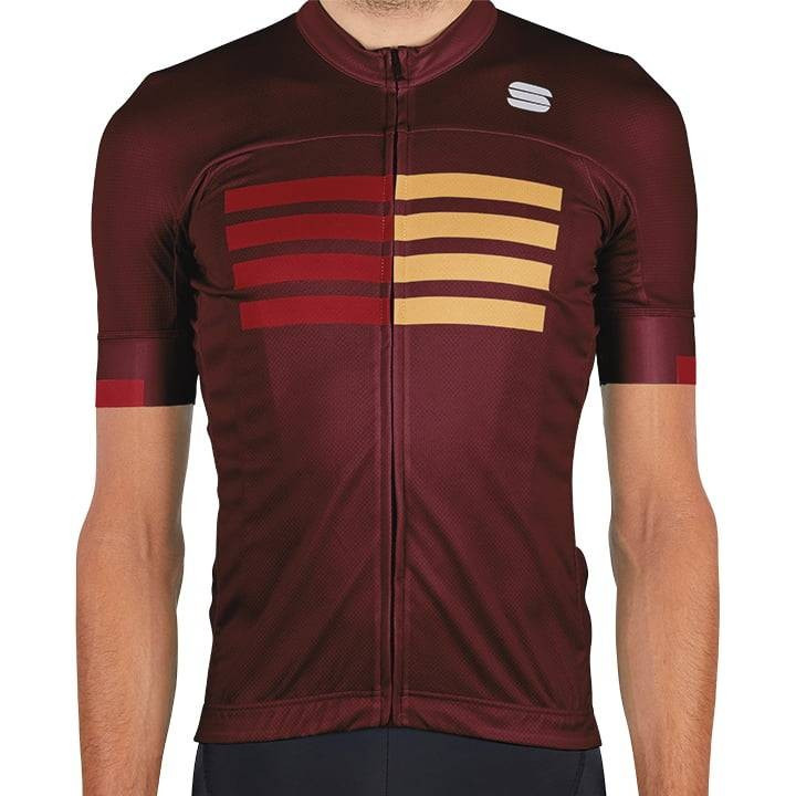 Maillot corto rojo y dorado SPORTFUL: comodidad y estilo para tus rutas en bici