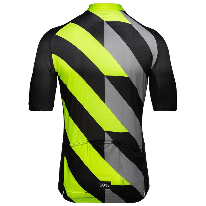 Maillot Signal negro y amarillo neón de GORE WEAR para ciclistas que buscan estilo y comodidad
