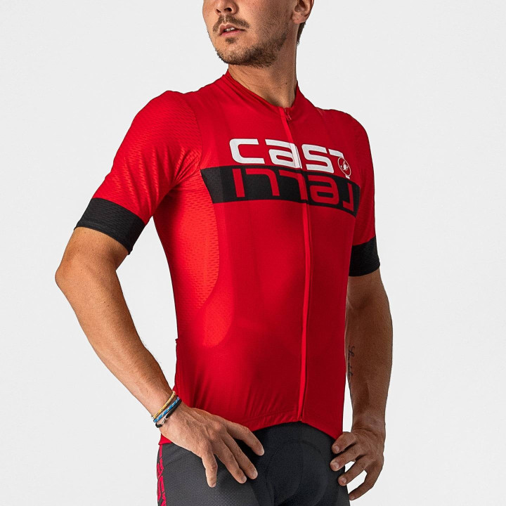 Maillot Scorpione 2 rojo-negro de Castelli para ciclistas que buscan estilo y comodidad